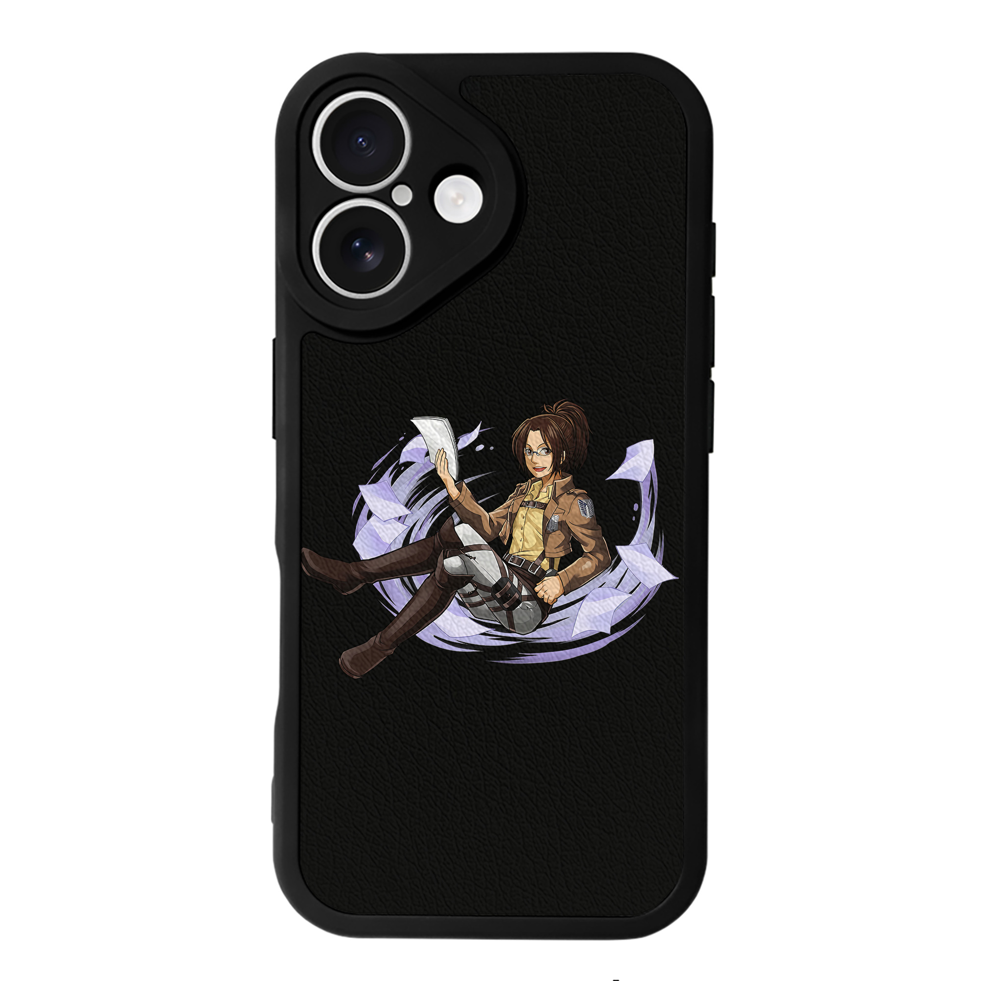 （画像用） 進撃の巨人 ハンジ·ゾエ Attack on Titan Hanji Zoe 【iPhone 16シリーズ対応】シリコンスマホケース（レザー調） 材質：シリコン